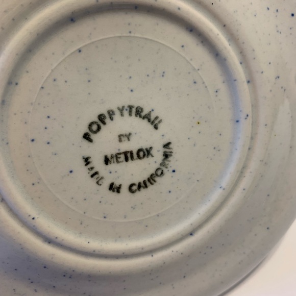 Poppytrail by Metlox Provincial 2 bread plates California made in USA MCM blue - Picture 3 of 8